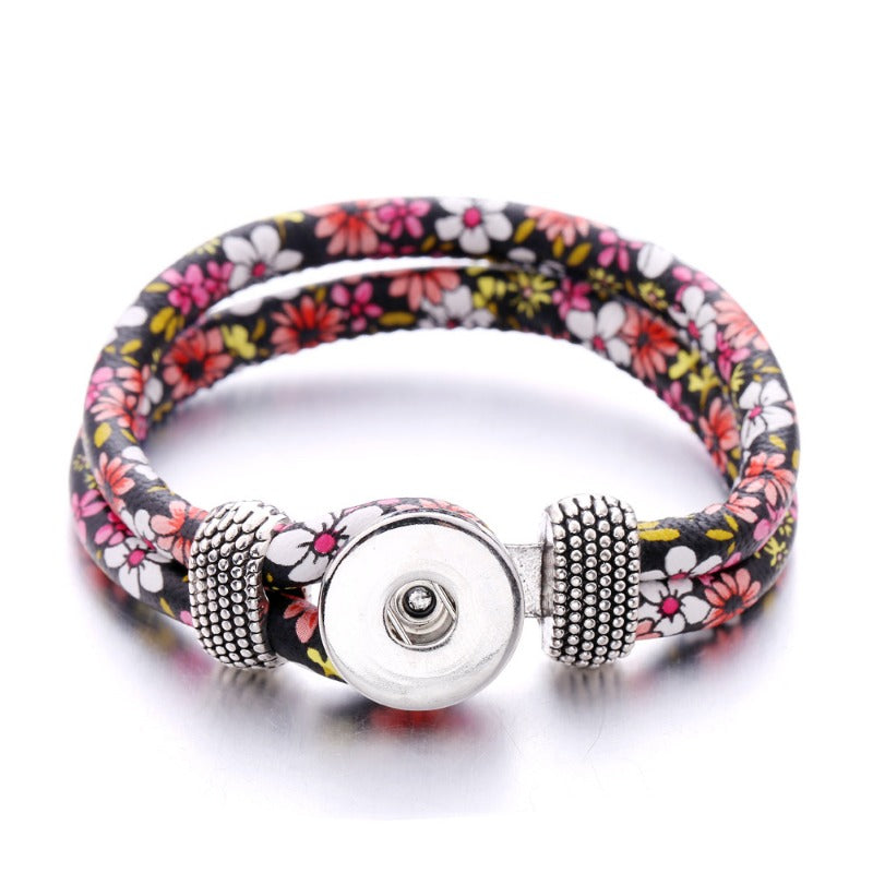 Ethnic Style Nusa Leather DIY Snap Bracelet