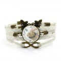 Easter Rabbit Time Gemstone Butterfly 8-character Combination Alloy Bracelet