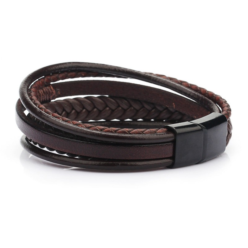 Hand-woven leather bracelet