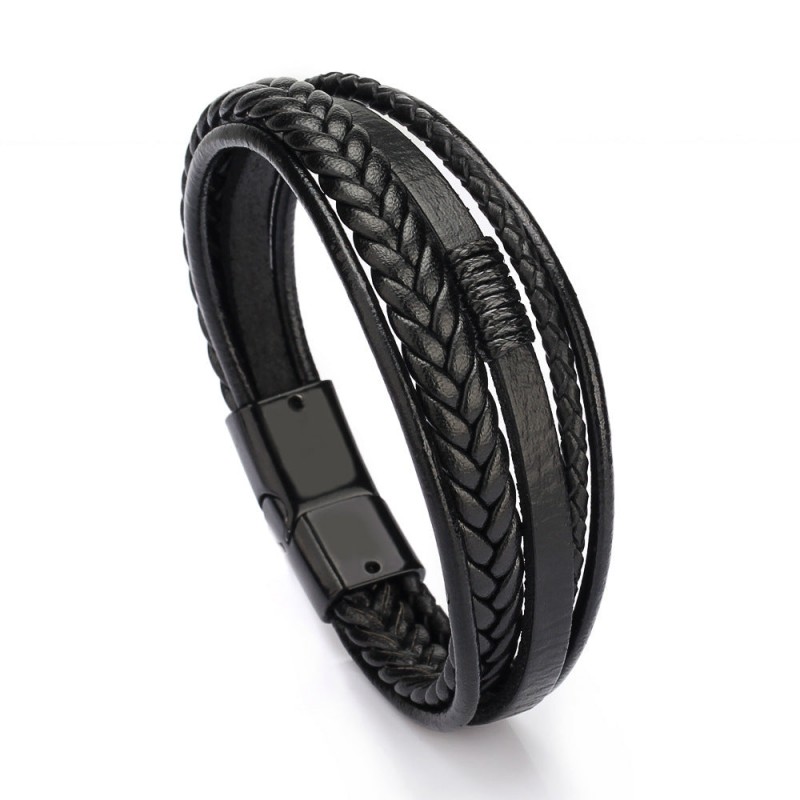 Hand-woven leather bracelet