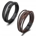 Hand-woven leather bracelet