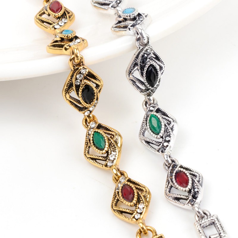 Alloy electroplating geometric shape mixed color inlaid ladi