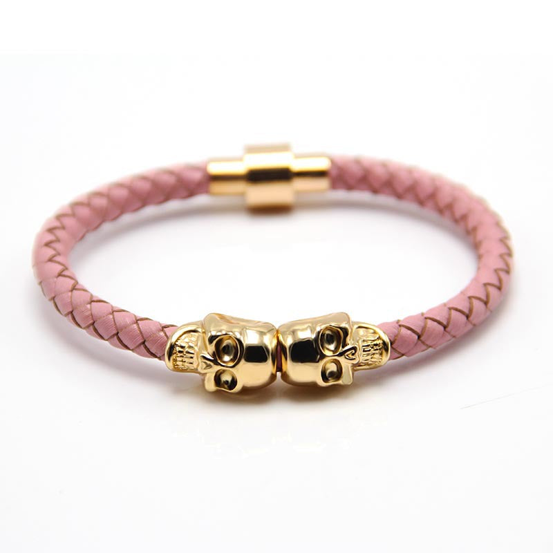Punk Style Skull Leather Men's Bracelet