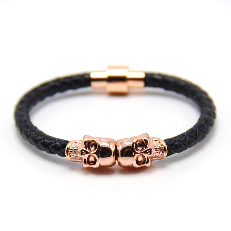 Punk Style Skull Leather Men's Bracelet