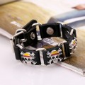 Skull Punk Genuine Leather Men's Bracelets