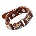 Skull Punk Genuine Leather Men's Bracelets