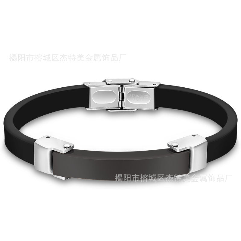 Silicone Bracelet Microfiber Titanium Steel Gold-plated Rose