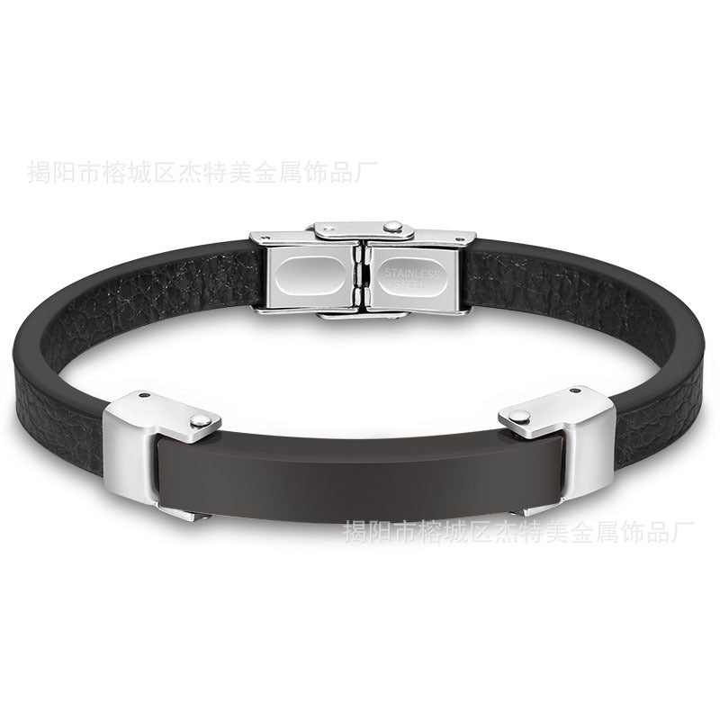 Silicone Bracelet Microfiber Titanium Steel Gold-plated Rose