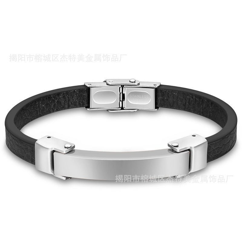 Silicone Bracelet Microfiber Titanium Steel Gold-plated Rose