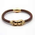 Punk Style Skull Leather Men's Bracelet