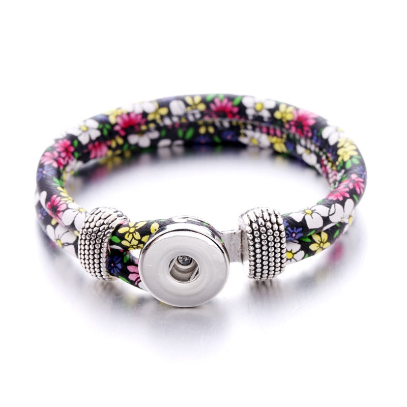 Ethnic Style Nusa Leather DIY Snap Bracelet