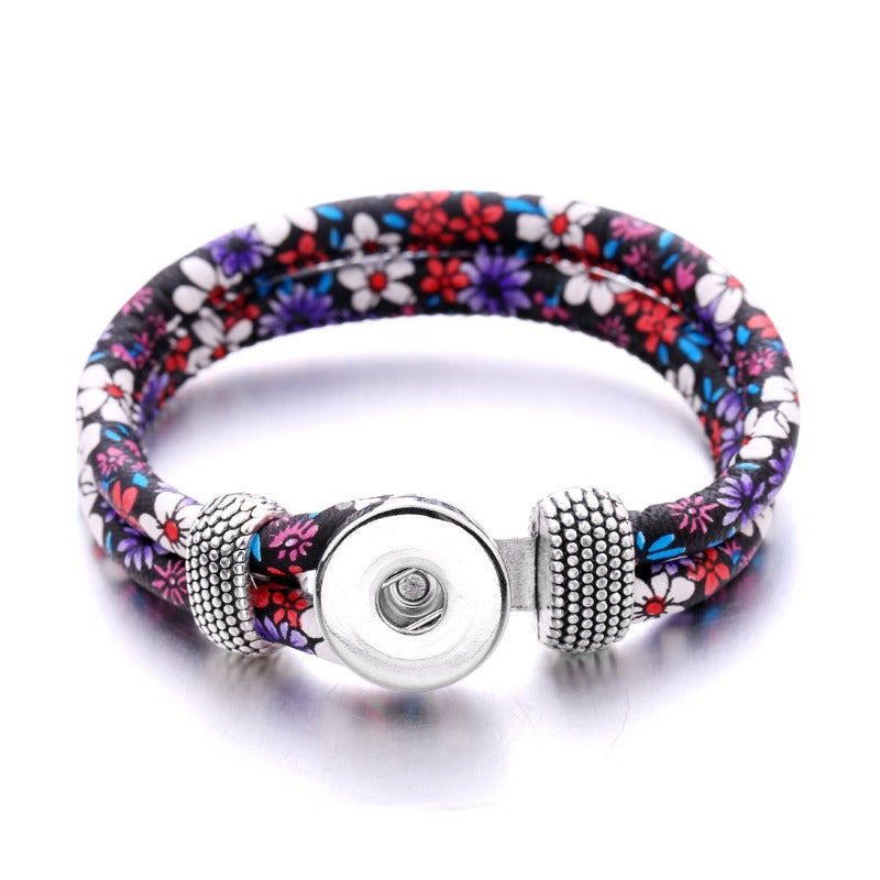 Ethnic Style Nusa Leather DIY Snap Bracelet