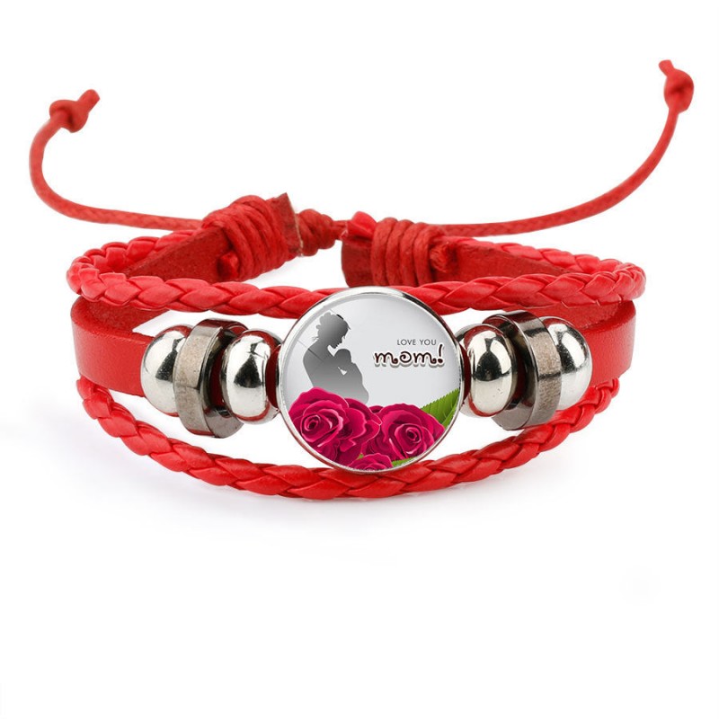 Handmade Beaded Rope Cowhide Bracelet