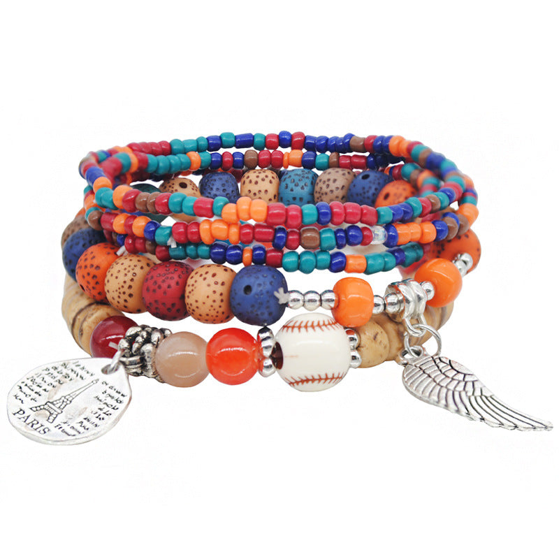 Fashion Color Bohemian Ethnic Style Bracelet Elastic