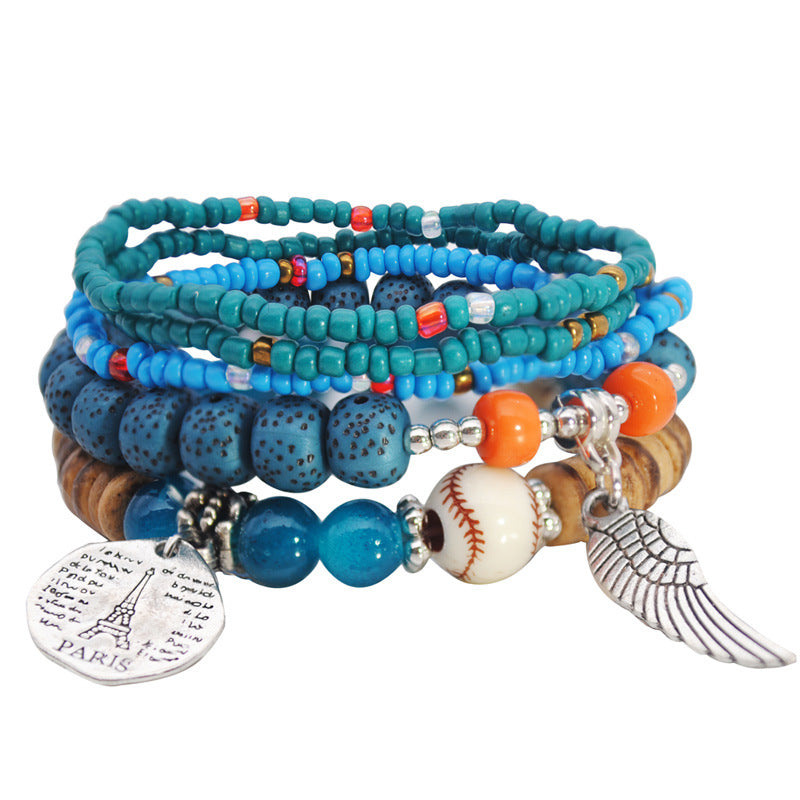 Fashion Color Bohemian Ethnic Style Bracelet Elastic