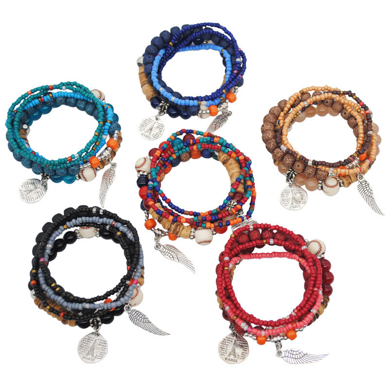 Fashion Color Bohemian Ethnic Style Bracelet Elastic