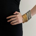 Light Luxury Multi-layer Gold and Silver Stacked Stretch Bracelet