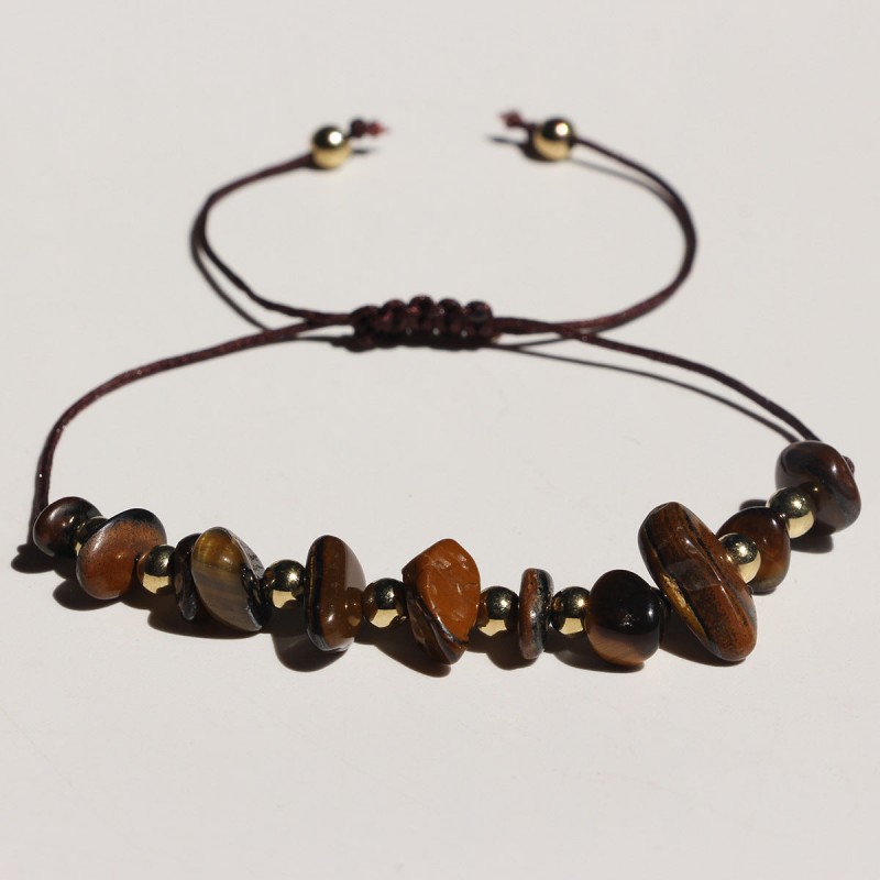 fashion hand-woven irregular gravel beaded crystal bracelet