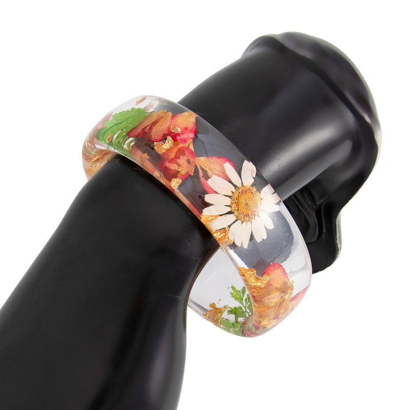 Ins Style Flower Transparent Wide Bracelet