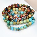 bohemian beaded colorful emperor stone bracelet