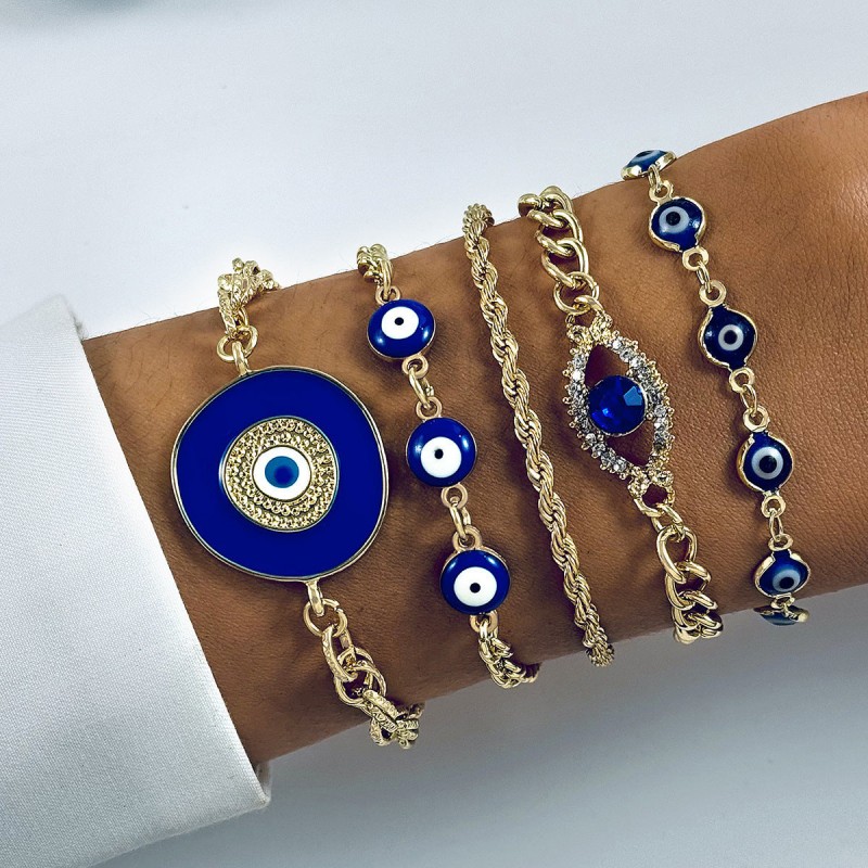 Bohemian Personalized Evil Eye Bracelet Set