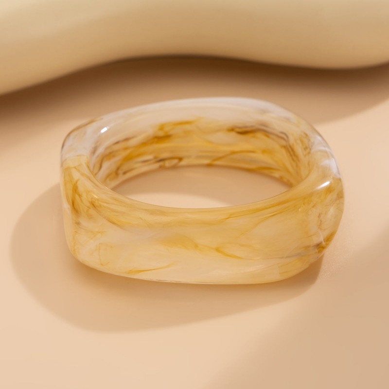 Retro Asymmetrical Smudged Bracelet Round Wide Acrylic Brace