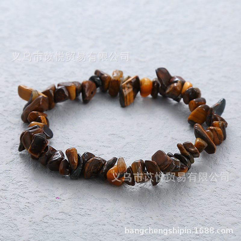 5pcs natural crystal gravel elastic bracelet colorful gravel