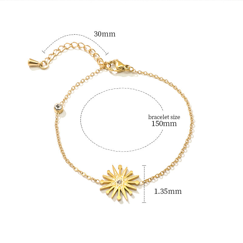 Fashion all-match titanium steel bracelet women's