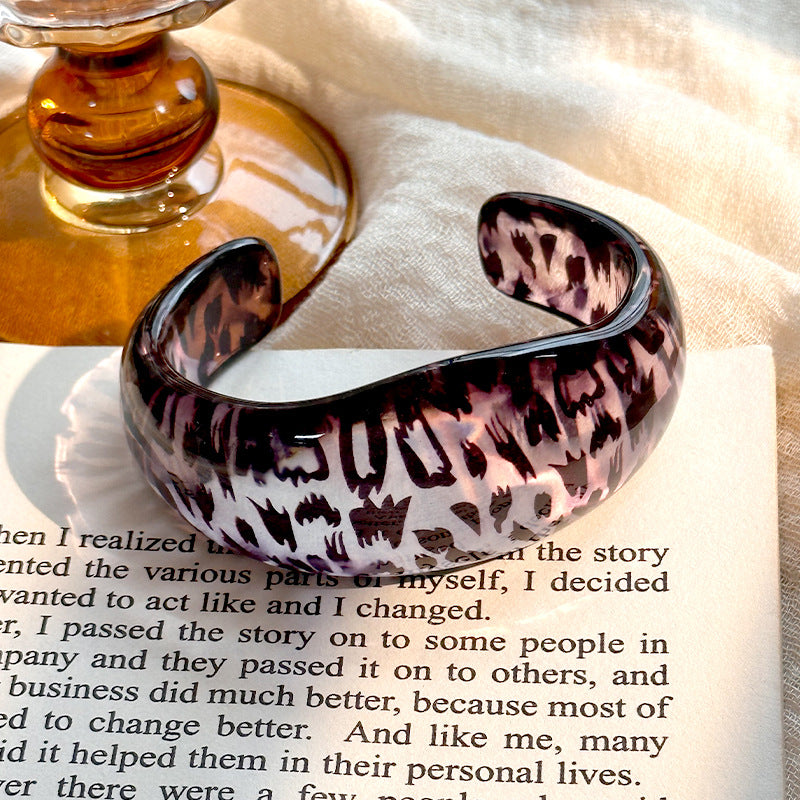 10pcs Bracelet C- shaped Simple Resin Bracelet Fashion Leopa