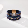 Retro Hand-woven Leather Multi-layer Diamond-encrusted Ethnic Style Gravel Bracelet