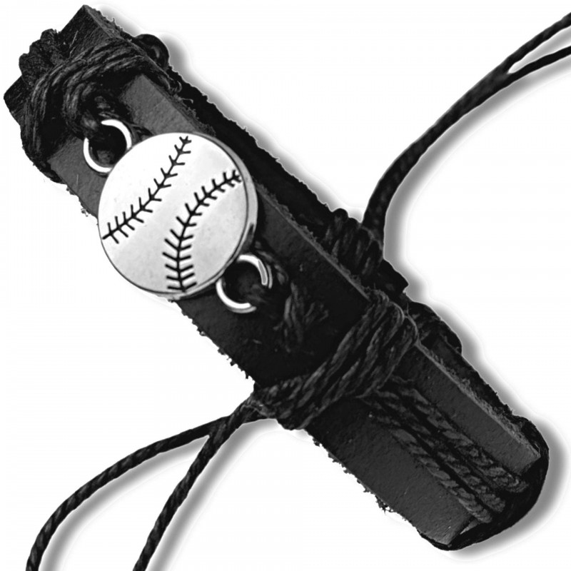 Sports Leather Football Basketball Hockey Alloy Adjustable Hand Woven Football Leather Bracelet