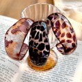 10pcs Bracelet C- shaped Simple Resin Bracelet Fashion Leopa