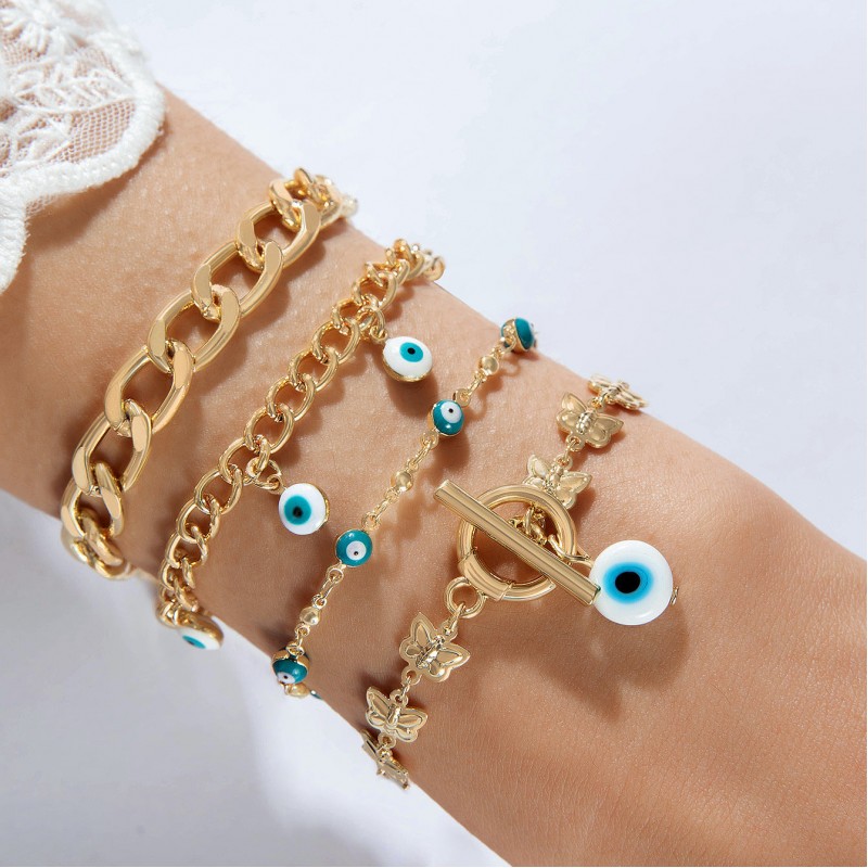 Bohemian Personalized Evil Eye Bracelet Set
