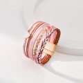 Retro Hand-woven Leather Multi-layer Diamond-encrusted Ethnic Style Gravel Bracelet