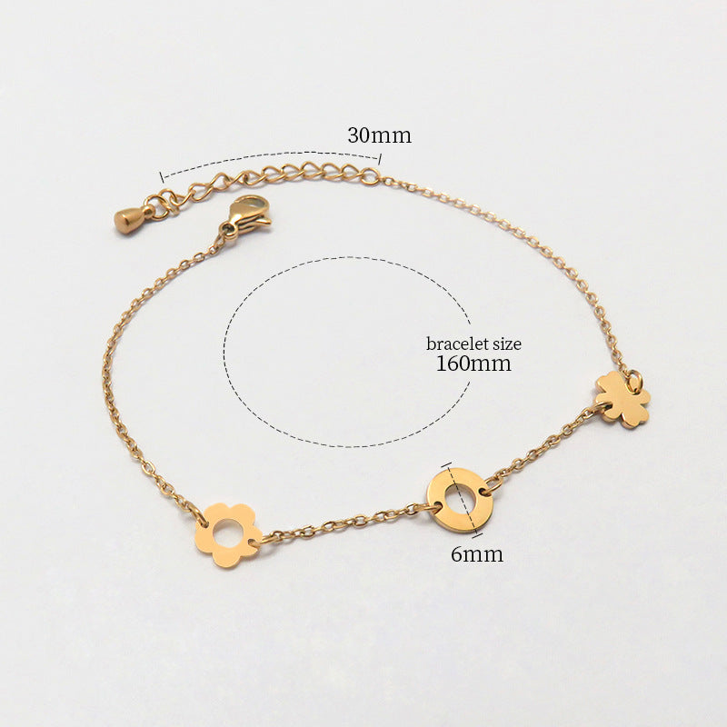 Fashion all-match titanium steel bracelet women's