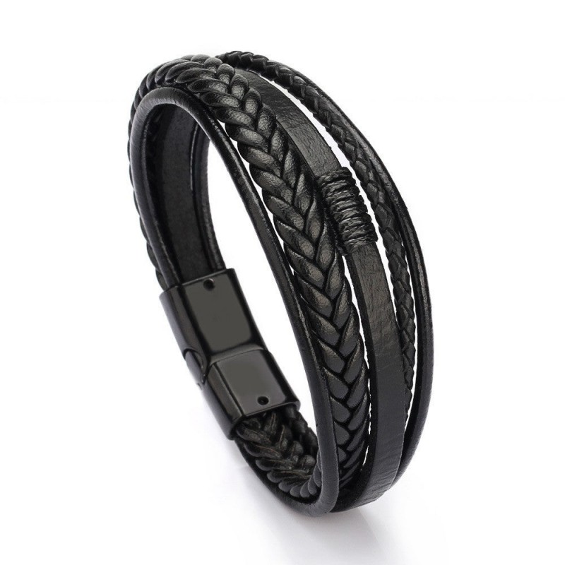 Hand-woven leather bracelet