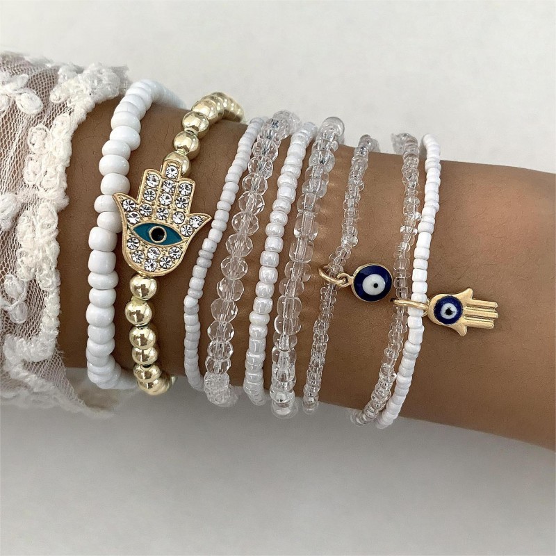 Bohemian Personalized Evil Eye Bracelet Set