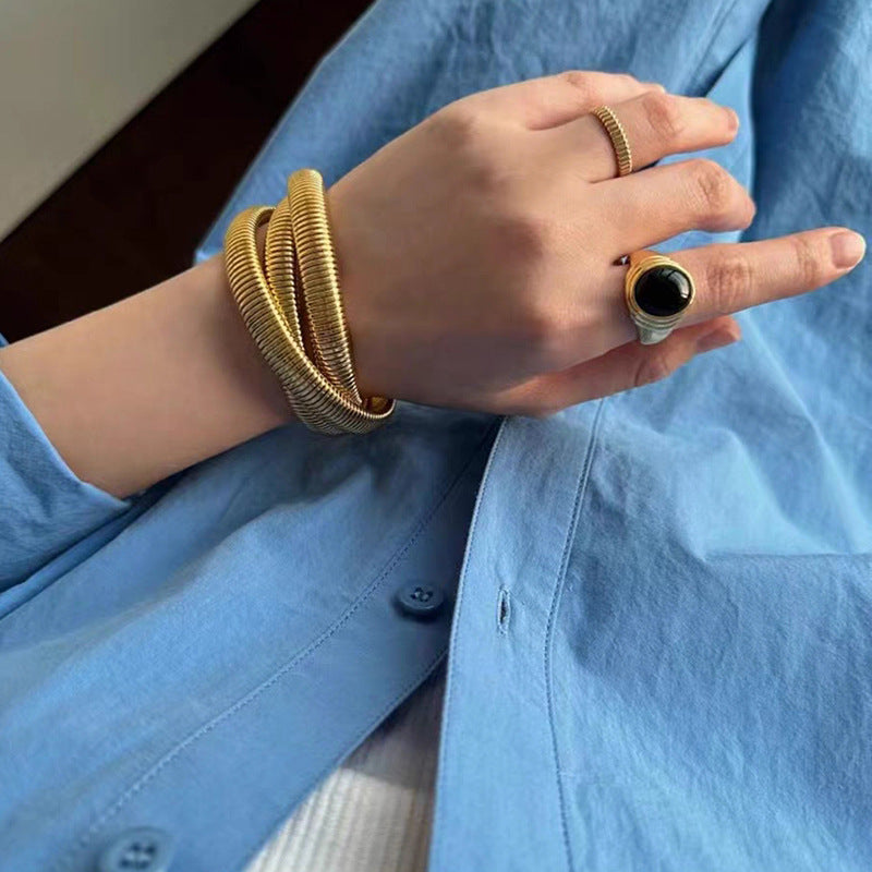 three-layer wide-brimmed bracelet personalized design bracelet