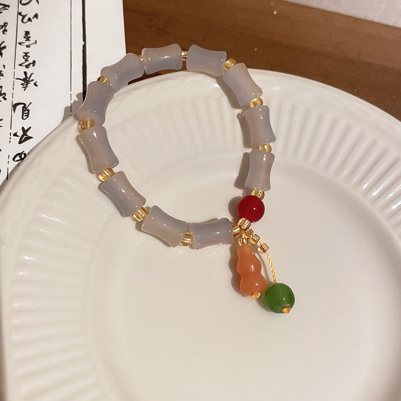 Tide Elegant Pearl Crystal Jade Double Circle Bracelet