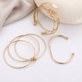 Creative geometric smooth open knot bracelet 5-piece set