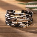 Leopard Print Magnetic Buckle Leather Bracelet