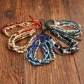 Bohemian multi-layer natural gravel crystal beaded bracelet