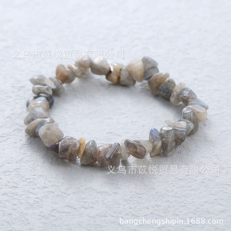 5pcs natural crystal gravel elastic bracelet colorful gravel