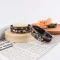 Hand-woven natural stone multi-layered leather bracelet