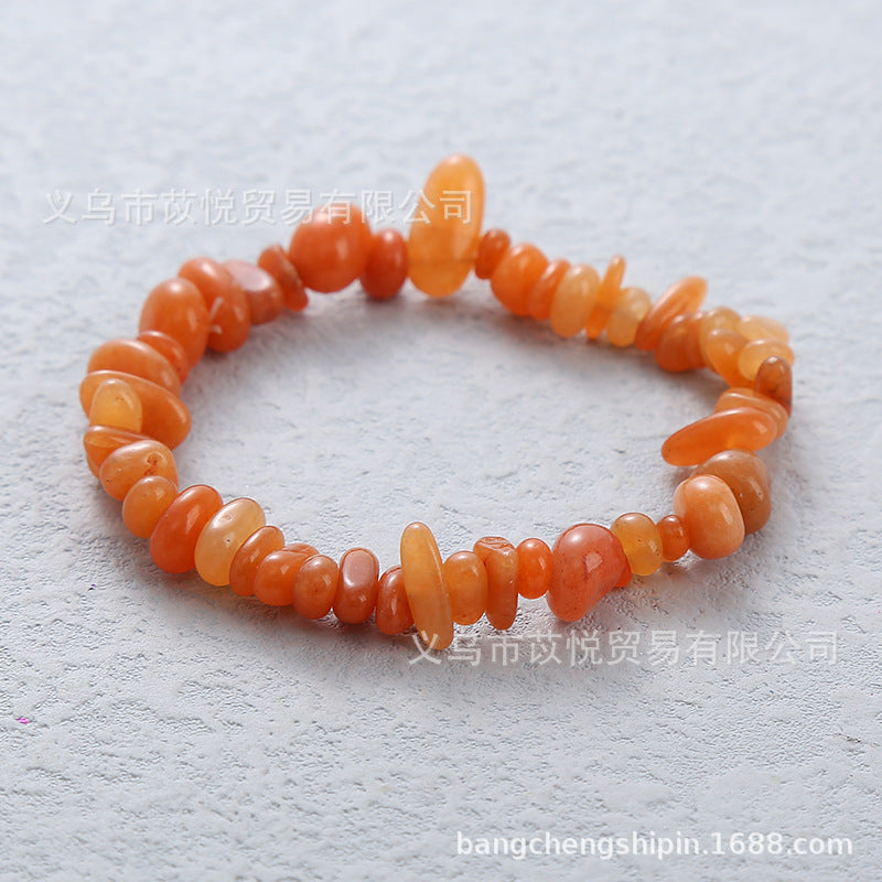 5pcs natural crystal gravel elastic bracelet colorful gravel