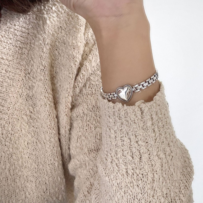 Titanium steel heart strap thick chain bracelet