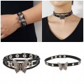 New Retro Butterfly Style Rivet Leather Popular Punk Style