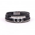 Diamond Four Layer Braided Leather Bohemian Bracelet