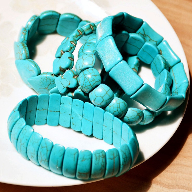 wide surface elastic rope turquoise vintage heart-shaped bra