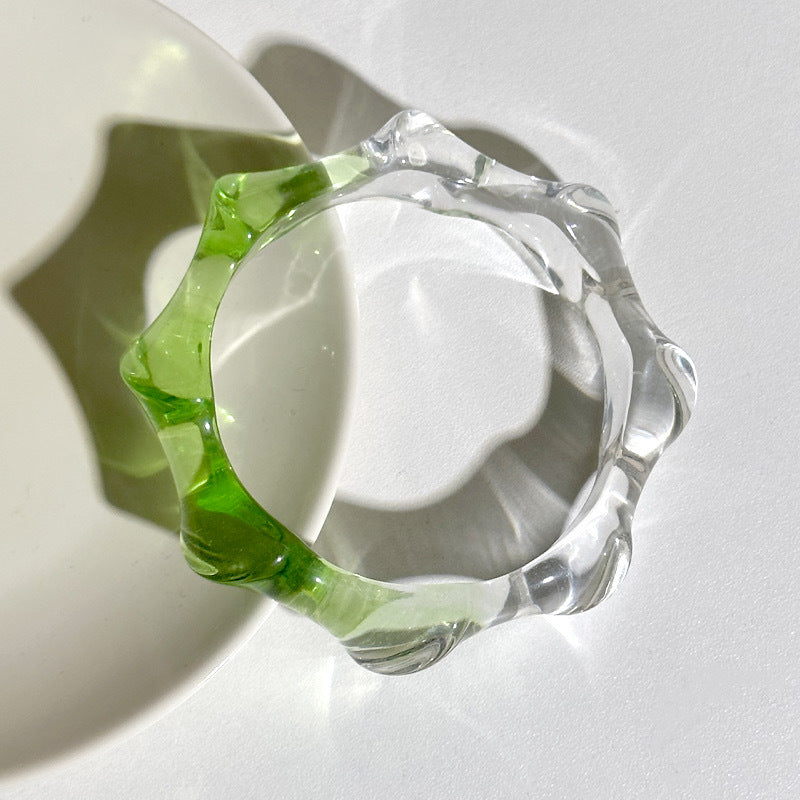 10pcs new gradient transparent color matching wave roun